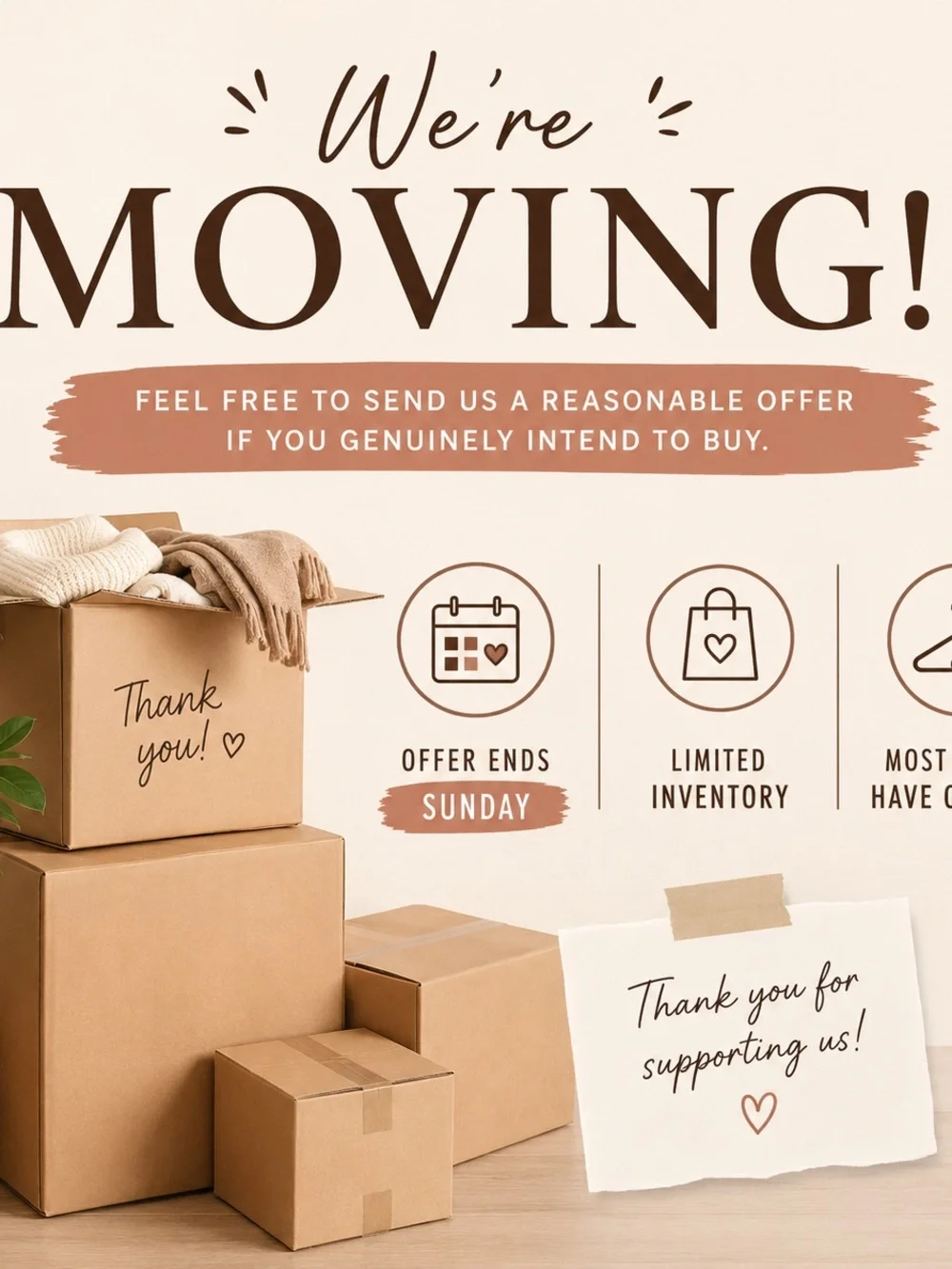 Moving Sale is on